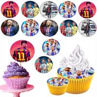 OPŁATEK na BABECZKI MUFFINKI zestaw na urodziny 12szt. - NEYMAR PIŁKARZ