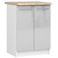 SZAFKA KUCHENNA OLIWIA 60 cm 2D + BLAT BIAŁA / METALIK POŁYSK