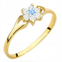 ZŁOTY PIERŚCIONEK 333 KWIATEK z CYRKONIAMI r.20