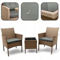 ZESTAW MEBLI OGRODOWYCH NM04 MTG MEBLE OGRODOWE TECHNORATTAN NATURALNY