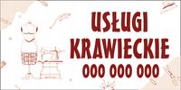 BANER OCZKOWANY reklamowy 100x50 cm różne wzory USŁUGI KRAWIECKIE