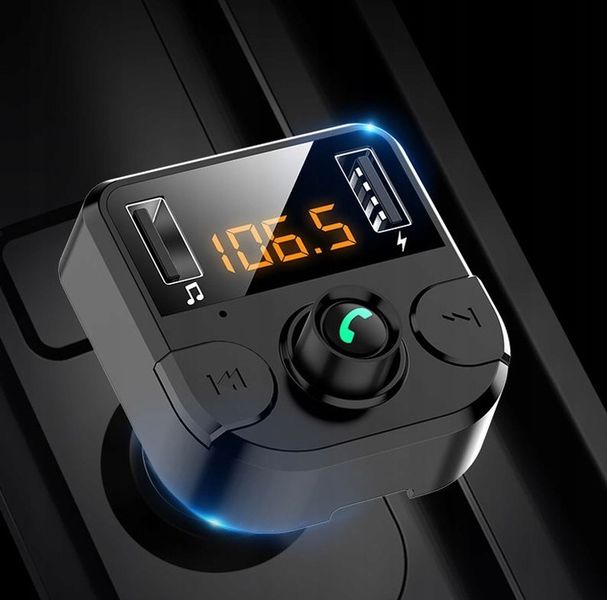 Transmiter Bluetooth FM Ładowarka 2xUSB LCD MP3 zdjęcie 2