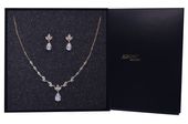 Zestaw biżuterii ślubnej naszyjnik kolczyki ZŁOTY KOKONET 8-0384