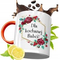 Kubek Pomarańczowy Dla Babci Dzień Babci Prezent Z Nadrukiem Ze Zdjęciem