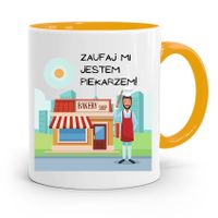 Kubek Żółty Dla Piekarza Zaufaj Mi! Prezent Z Nadrukiem Ze Zdjęciem