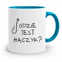 Kubek Błękitny Wędkarza Rybaka Gdzie Jest Haczyk Z Nadrukiem Ze Zdjęciem