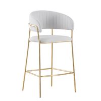 EROS HOKER TAPICEROWANY JASNY POPIEL WELUR ZŁOTE NÓŻKI