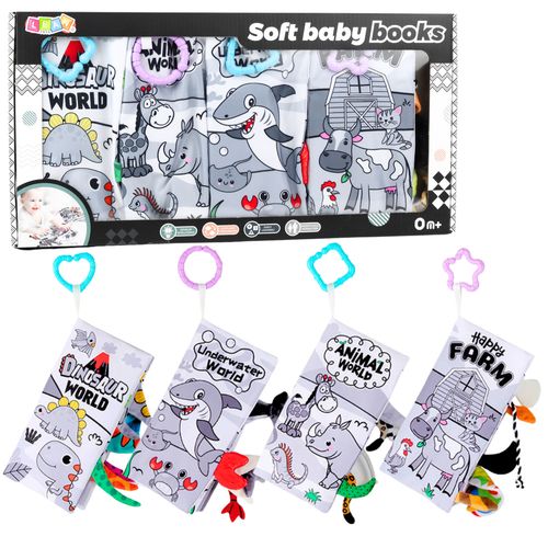Zestaw Miękkie Książeczki Edukacyjne Sensoryczne Dla Malucha 4szt na Arena.pl