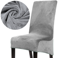POKROWIEC NA KRZESŁO WELUR ANTYPOŚLIZGOWY SZARY