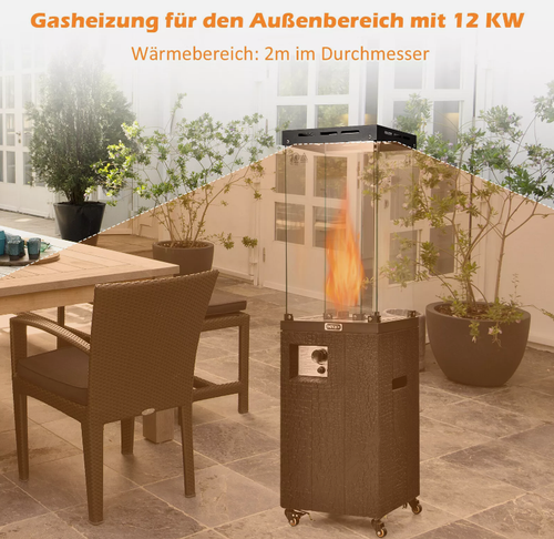 Grzejnik 12 Kw tarasowy gazowy ogrzewacz na taras do ogrodu na Arena.pl