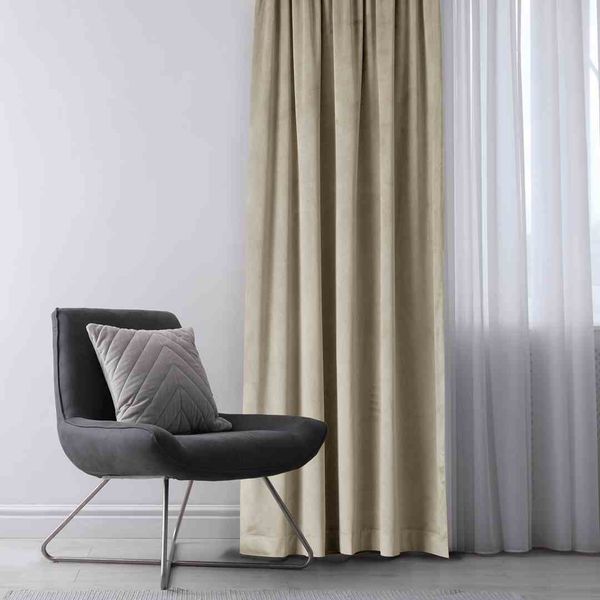 CURT/AH/VELVET/EYELETS/BEIGE/140X270/1PC zdjęcie 6
