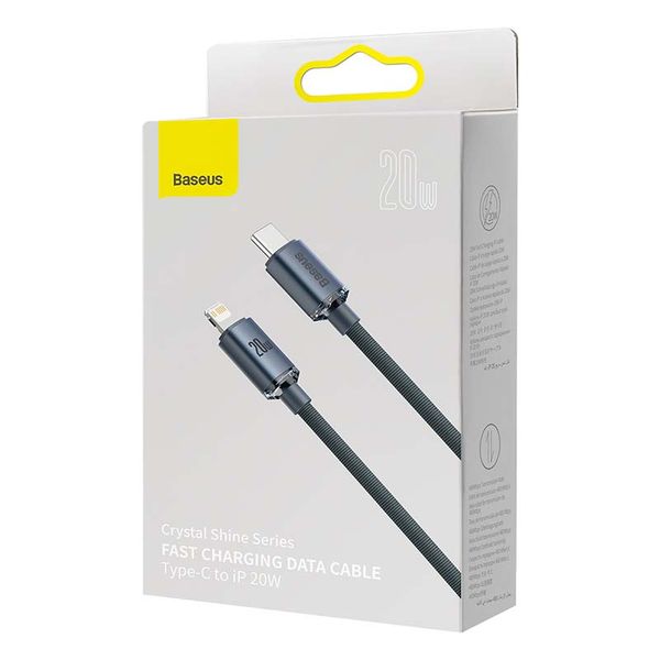 kabel usb-c do lightning baseus crystal, 20w, pd, 1.2m (czarny) zdjęcie 5