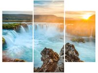 70 90CM OBRAZ 3 ELEM WODOSPAD GODAFOSS ŚCIENNY PŁÓTNO