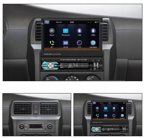 RADIO SAMOCHODOWE 1DIN 7'' BT WYSUWANY EKRAN DOTYKOWY MIRROR LINK na Arena.pl