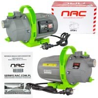 POMPA OGRODOWA DO WODY NAC GPE80-L 800 W 3600 l/h DO PODLEWANIA ZASYSA 7 M