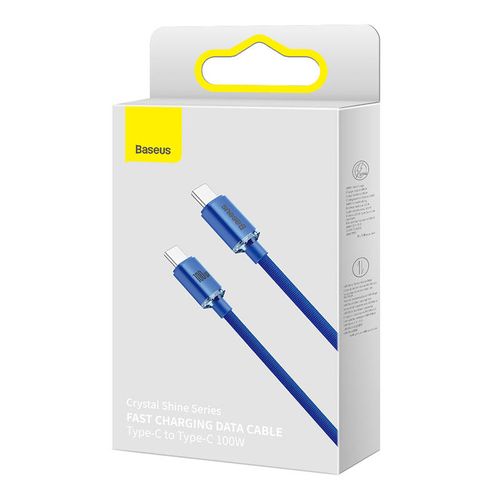 kabel usb-c do usb-c baseus crystal shine, 100w, 2m (niebieski) na Arena.pl