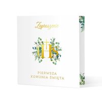 Zaproszenia na Komunię Eukaliptus, 10 szt.