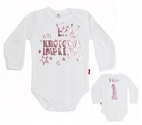 Body KRÓLOWA IMPREZY na roczek różowe złoto, r 68