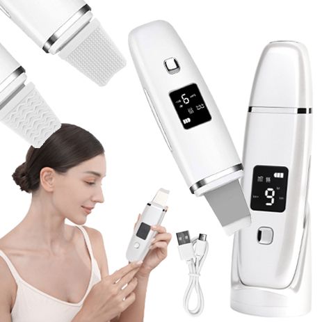 PEELING KAWITACYJNY BEZPRZEWODOWY URZĄDZENIE PILING DO TWARZY 5W1 BIAŁ zdjęcie 1