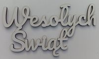 Napis „Wesołych Świąt” biały HDF