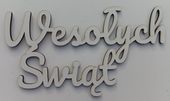 Napis „Wesołych Świąt” biały HDF