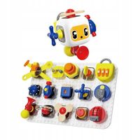 Tablica manipulacyjna z kostką i doczepianymi elementami 12 mies.+ TOPBRIGH