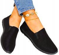 Czarne Elastyczne Trampki Tenisówki z Gumką z Lycry 38