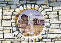 FOTOTAPETA kamienie widok na miasto okno 350x245