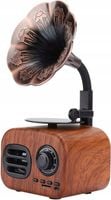 RADIO ODTWARZACZ RETRO W KSZTAŁCIE GRAMOFONU BLUETTOTH SD AKUMULATOR ZESTAW