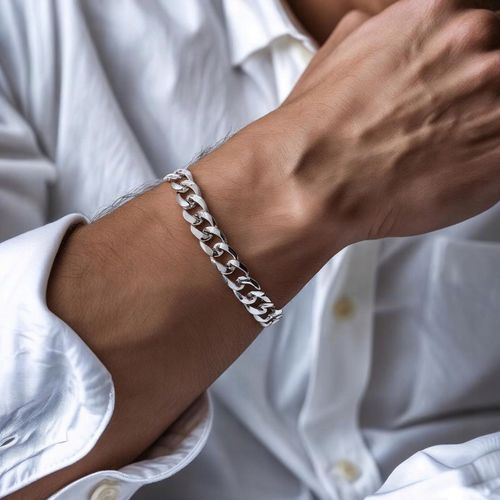 Bransoletka Srebrna Męska Pancerka SREBRO 925 Diamentowana 6mm Prezent na Arena.pl