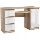 Biurko Komputerowe Młodzieżowe Dla Dziecka Półka Sonoma Biały Połysk