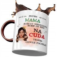 Kubek Bordowy Dla Mamy Matki Na Dzień Mamy Z Nadrukiem Ze Zdjęciem