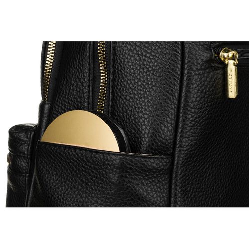 czarny plecak damski skóra ekologiczna z kieszeniami - rovicky na Arena.pl