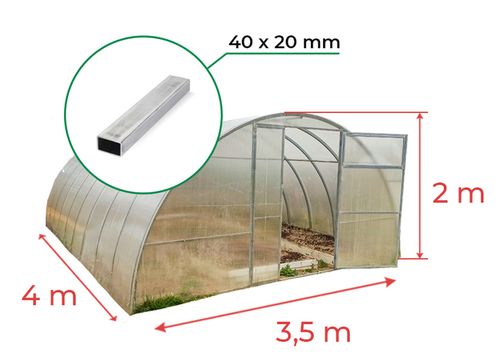 SZKLARNIA z POLIWĘGLANU 3,5x4m OCYNK TUNEL 40x20mm na Arena.pl
