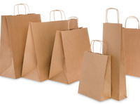 TORBA PAPIEROWA 240x100x320mm A4 Zestaw 100 szt Uchwyt Skręcany