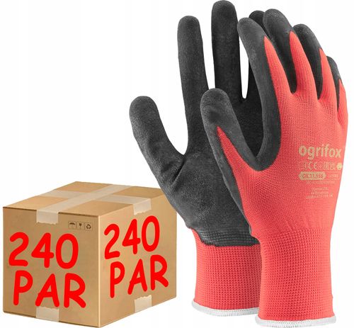 rękawice robocze czerw-czarne 7-s ox-lateks_cb7 - 240 szt. na Arena.pl