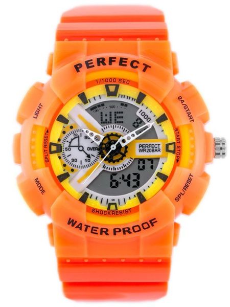 ZEGAREK MĘSKI PERFECT SHOCK (zp219f) - orange zdjęcie 1