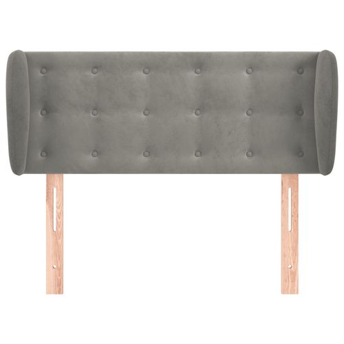 Zagłówek uszak, jasnoszary, 103x23x78/88 cm, aksamitny na Arena.pl