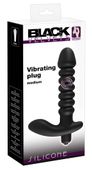 Dildo Korek Analny Czarny Prążkowany 17 Cm