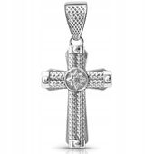 Srebrny duży krzyżyk męski 925 zawieszka wisiorek bez łańcuszka