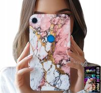 ETUI DO HUAWEI Y6S - RÓŻOWO BIAŁY MARMUREK, KAMIENNE WZORY