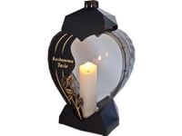 TATA TACIE ZNICZ ZNICZE LAMPION NA GRÓB SERCE RÓŻA ZŁOTO+ŚWIECA LED BIAŁA