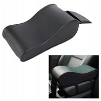 Miękka poduszka nakładka na podłokietnik do auta z kieszonką - czarna