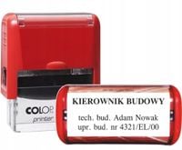 PIECZĄTKA automatyczna 47x18 COLOP C30 kierownik budowy twoje dane