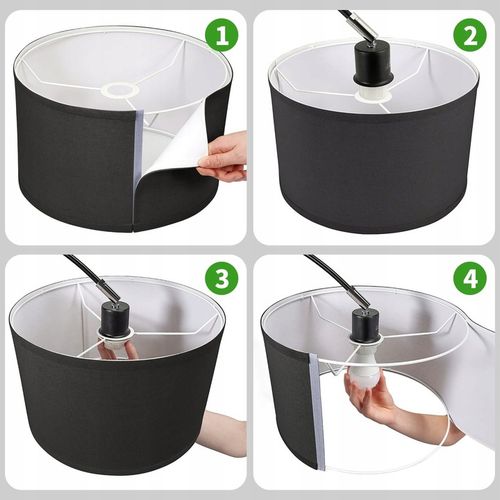 Lampa Podłogowa Łukowa 3000K Regulowana wysokość Czarny klosz E27 9W na Arena.pl