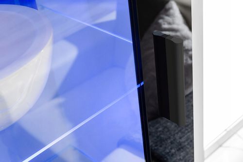 Pan Igiełka Meblościanka LED RGB + Pilot Czarny Biały Dąb Wotan  Salon na Arena.pl