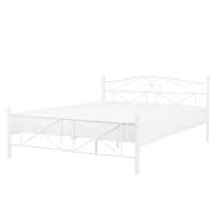 Łóżko metalowe 160 x 200 cm białe RODEZ