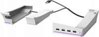 STOJAK POD KONSOLE DO PS5 SLIM RGB LIGHT STACJA DOKUJĄCA 4 PORTY USB BIAŁA