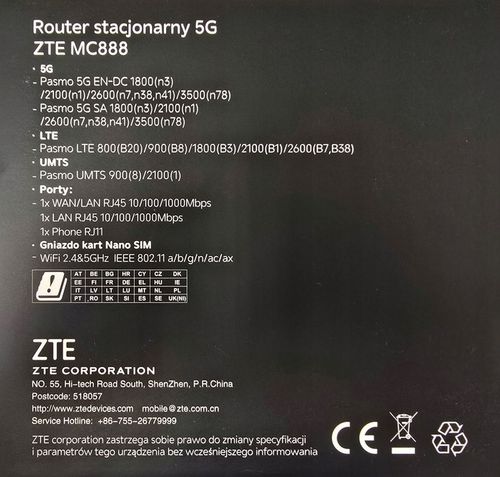 ZTE MC888 5G Router na kartę SIM 5G 4G LTE Wi-Fi 6 Bridge Zaplombowany PL na Arena.pl