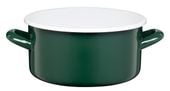 Rondel emaliowany gładki garnek niski 20 cm 3,0 l zielony butelkowa zieleń